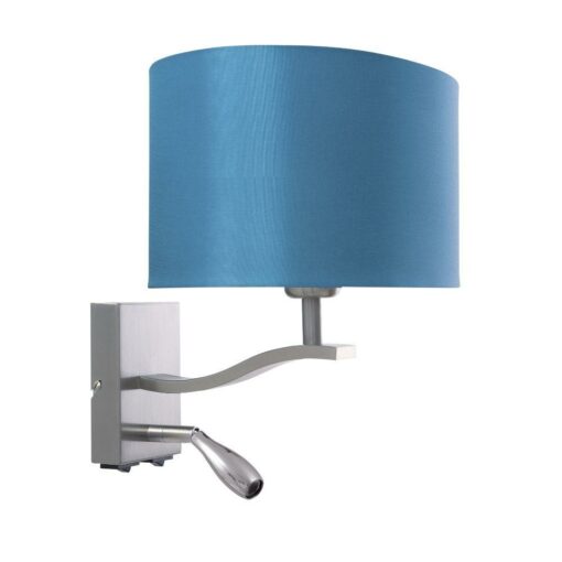 Wandlampe mit LED Leseleuchte Schirm oval türkis – SI-EL-BR-4