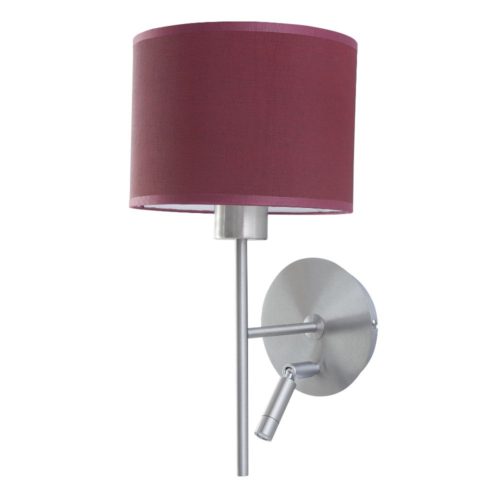Wandlampe Edelstahl matt mit LED Lesearm Schirm – SI-EL-PR-2