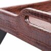 Betttablett Comfy Leder helbraun und schwarz – Bild 3