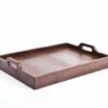 Betttablett Comfy Leder helbraun und schwarz – Bild 2