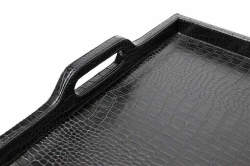 Betttablett Comfy Leder helbraun und schwarz