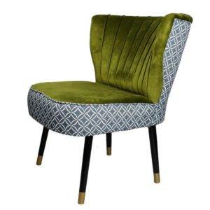 SIGNATURE HOME - Lounge Sessel mit Charakter Stoffkombi grün-gemustert
