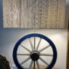 Holzradleuchte antik mit Schirm