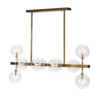 Deckenleuchte 110x45x86 Glas / Metall Golden für Esszimmer