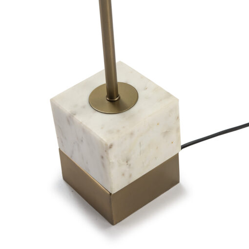 Tischleuchte ohne Schirm 10x10x58 Marmor Weiß/Metall Golden